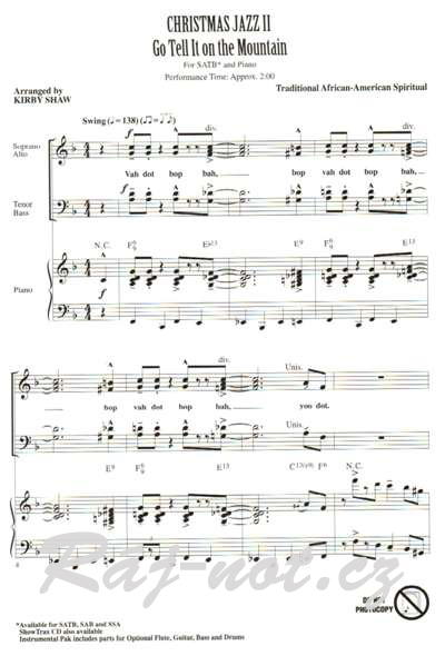 Christmas Jazz II pro sbor SATB a klavír