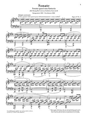 Piano Sonata No.14 In C Sharp Minor Op.27 No.2 měsíční sonáta