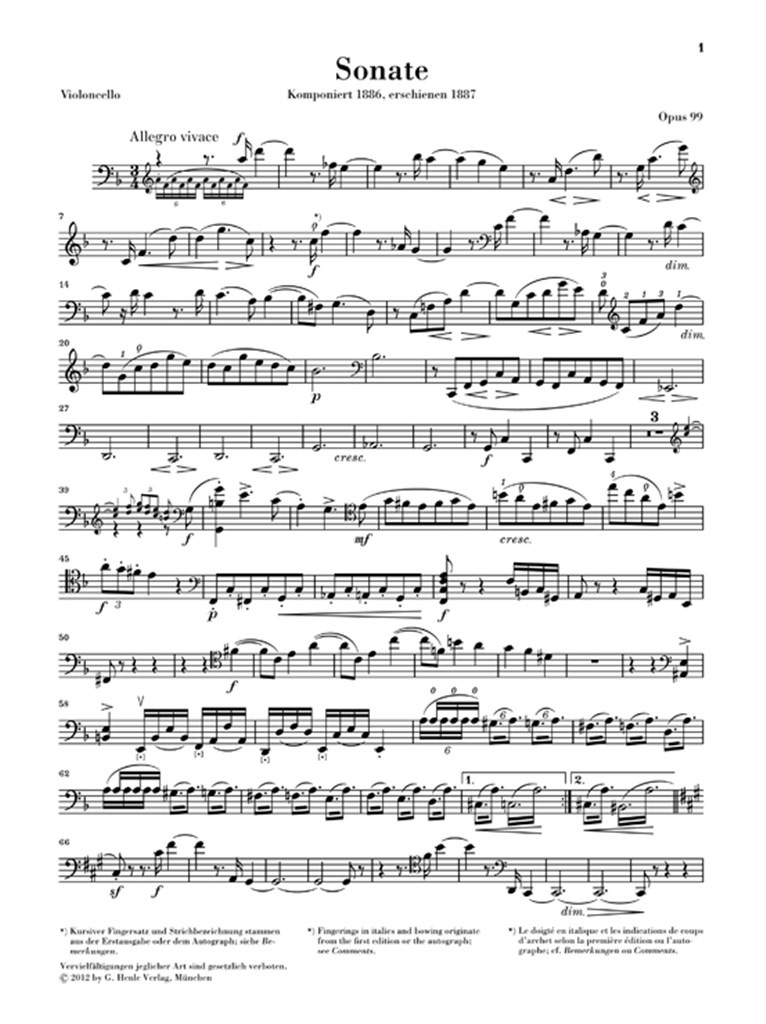 Sonata For Cello & Piano In F Major - noty pro violoncello a klavír