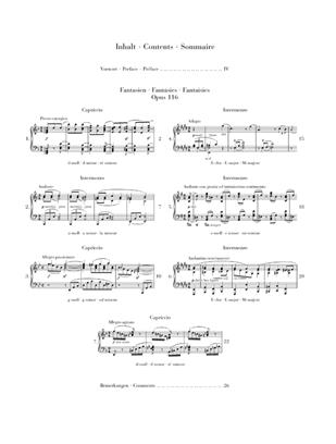 Fantasies Op. 116 Piano Urtext - Revised edition of HN 120 noty pro klavír