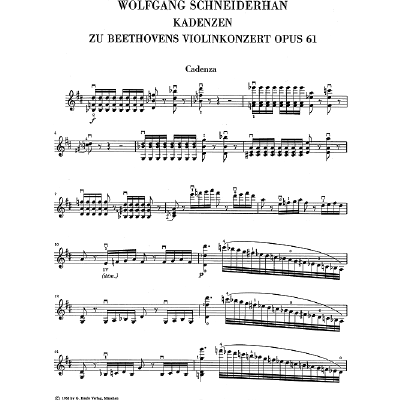 Violin Concerto D Op.61 Cadenzas - Cadenzas for the Violin Concerto D major op. 61