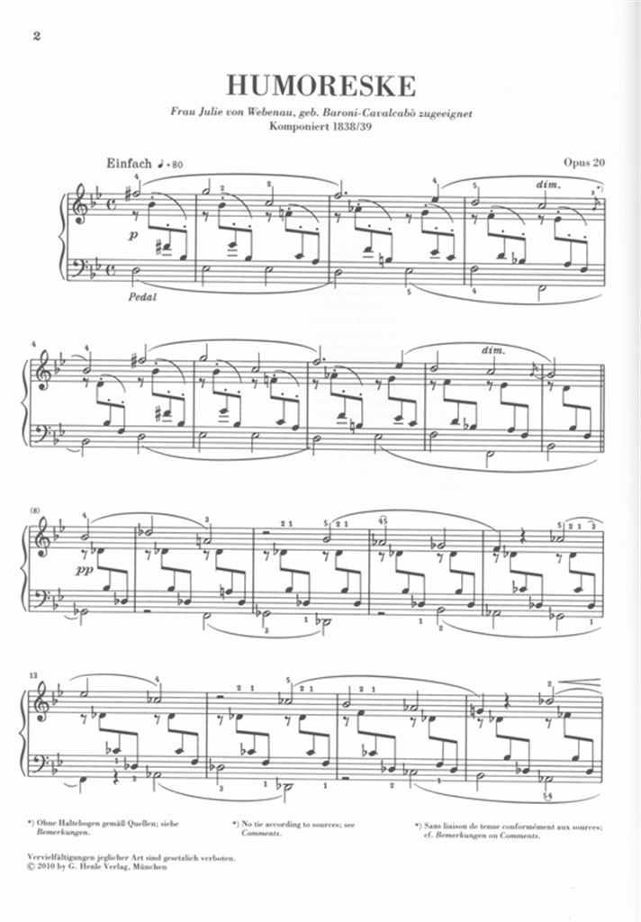 Humoresque In B Flat Op.20 - Revised Edition - noty na klavír