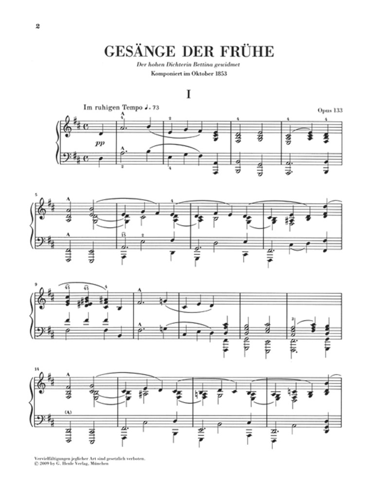 Píseň rána Op.133 - noty pro klavír