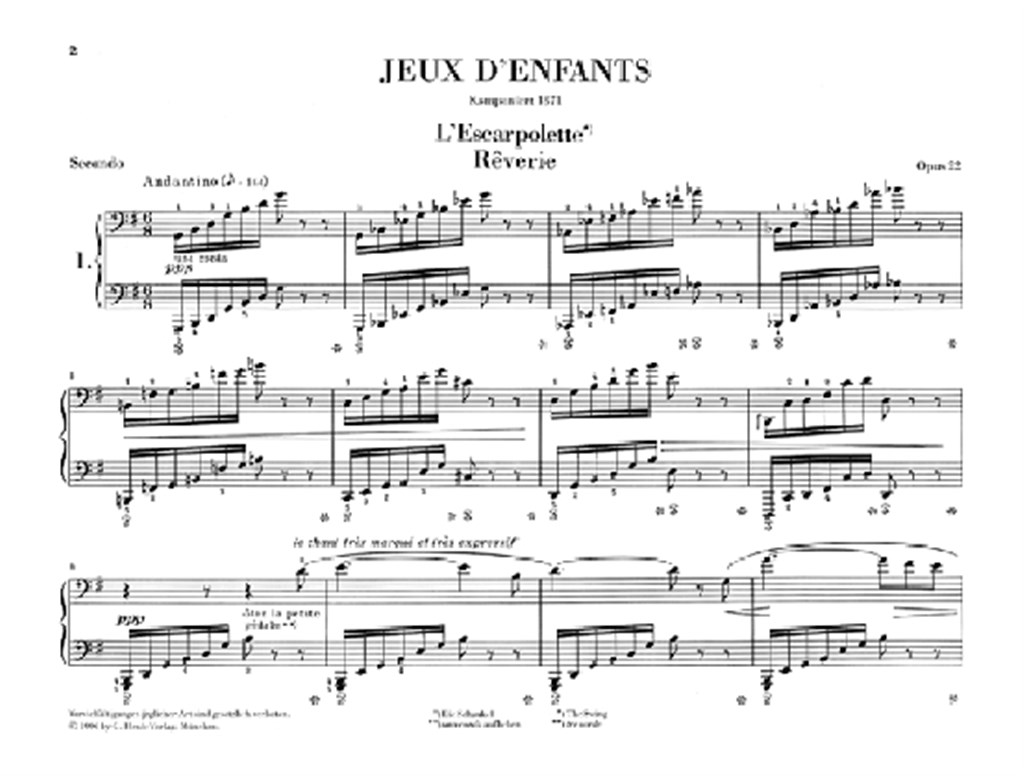 Jeux D'Enfants Op. 22 - noty pro čtyřruční klavír