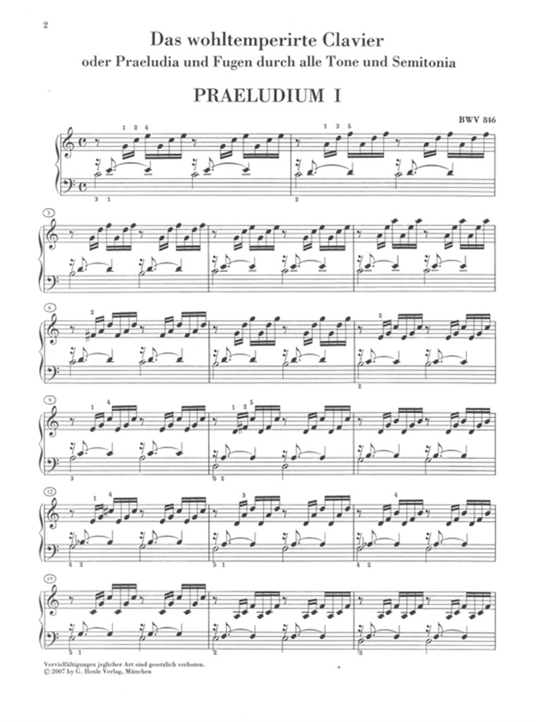 Praludium Und Fuge BWV 846 - klasické skladby pro klavír