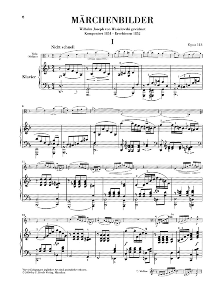 Fairy-Tale Pictures For Violin And Piano Op.113 - noty pro housle a klavír