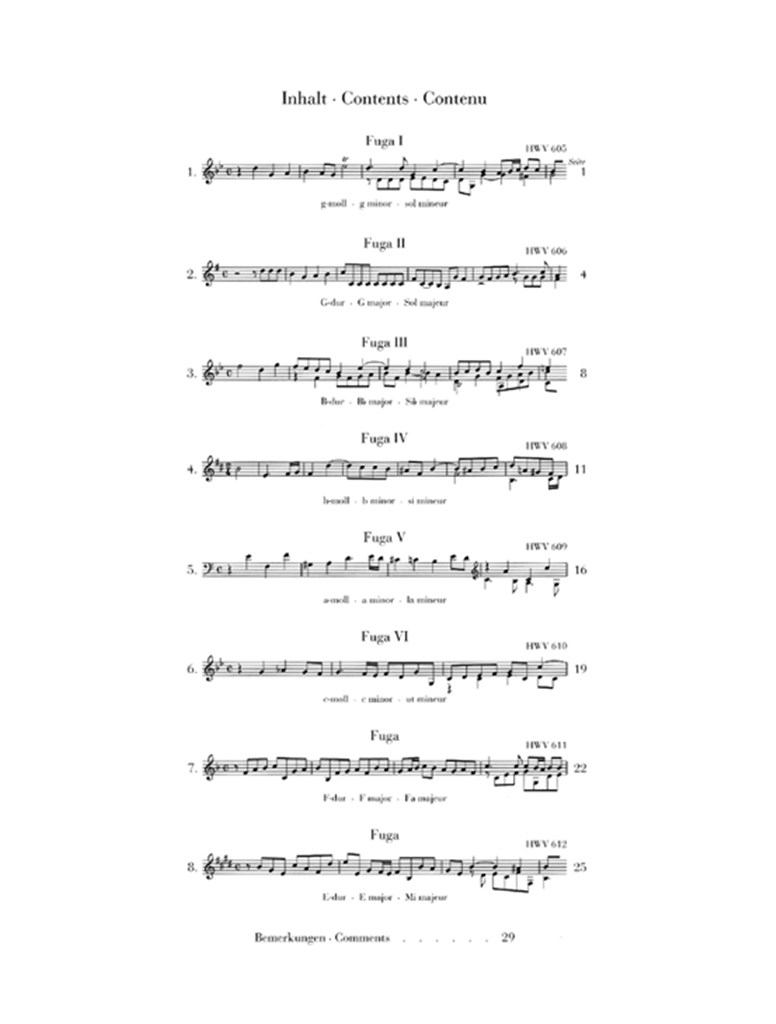 Six Fugues HWV 605-610 - noty pro klavír