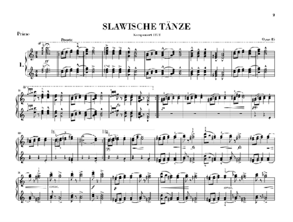 Slavonic Dances Op. 46 For - noty pro čtyřruční klavír