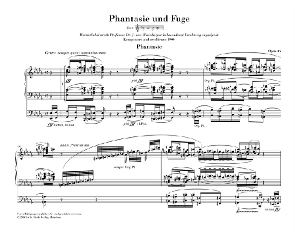 Phantasie Und Fuge Über BACH Opus 46 - noty pro varhany