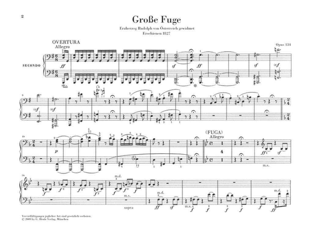 Grand Fugue Op.134 - Piano Four-Hands - pro čtyřruční klavír