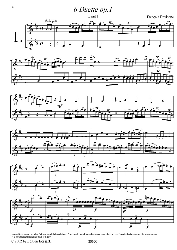 6 Duetten 1 Op. 1 - 6 duet pro dvě příčné flétny