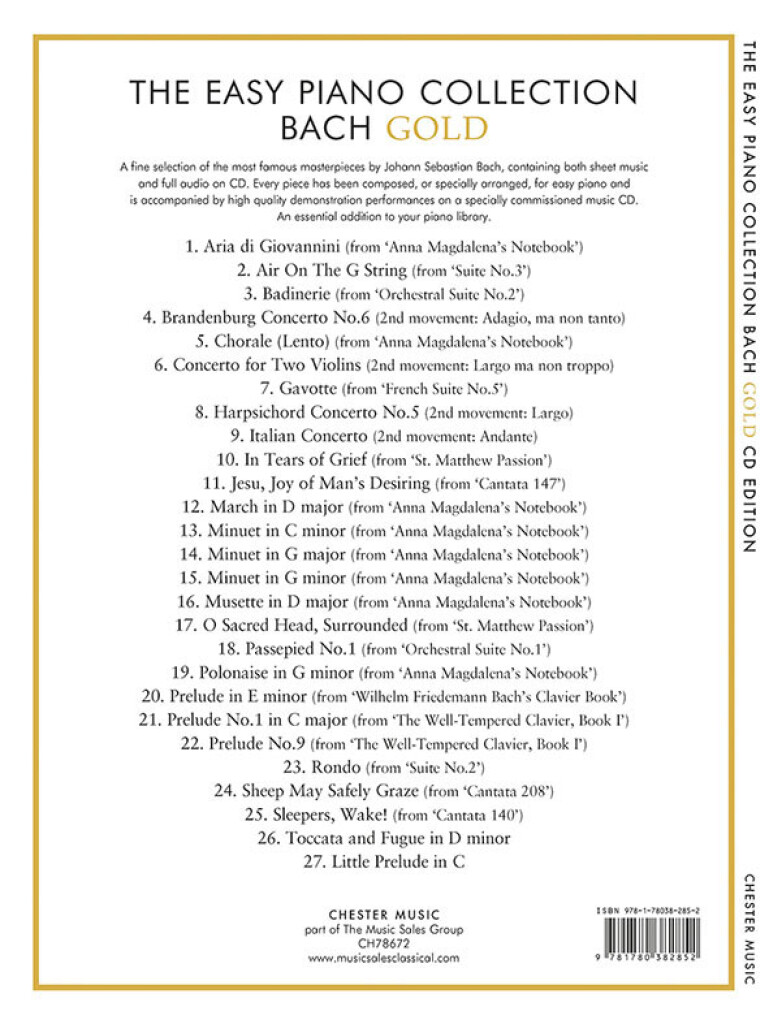 The Easy Piano Collection: Bach Gold (CD Edition)