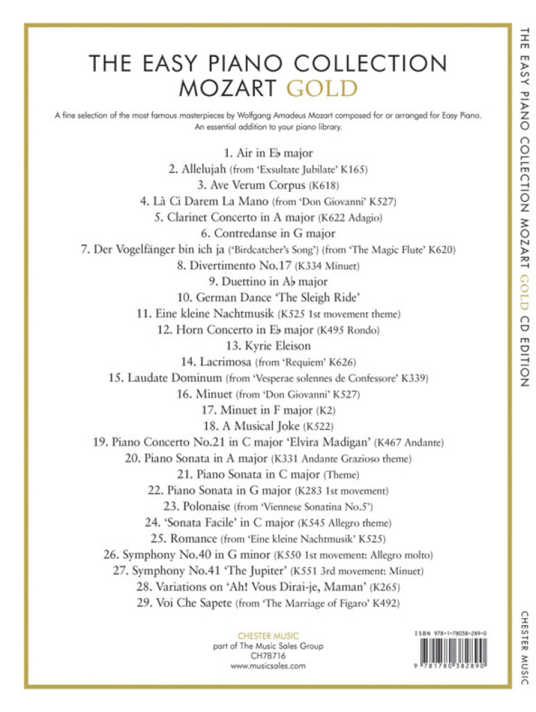 The Easy Piano Collection Mozart Gold (CD Edition)