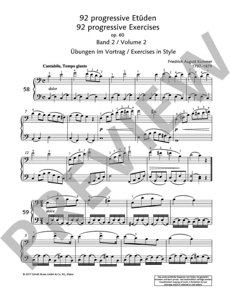 92 Progressive Etüden Op. 60 Band 2 (Nr. 58-92) -  92 cvičení s doprovodem druhého violoncella