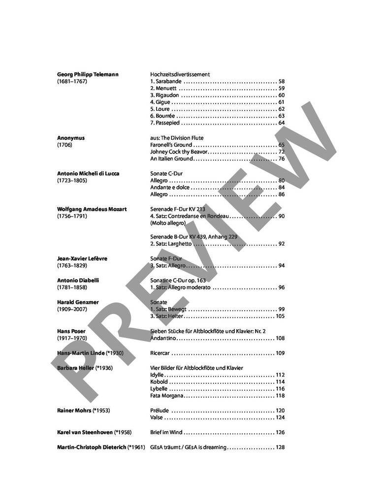 Altblockflöten-Konzertbuch 60 skladeb z pěti období pro altovou flétnu a klavír