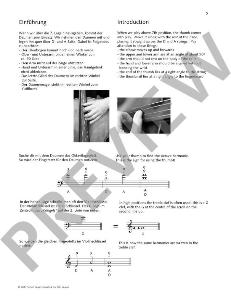 Daumenlage - Duety a cvičení pro úvod do hry palcem na violoncello