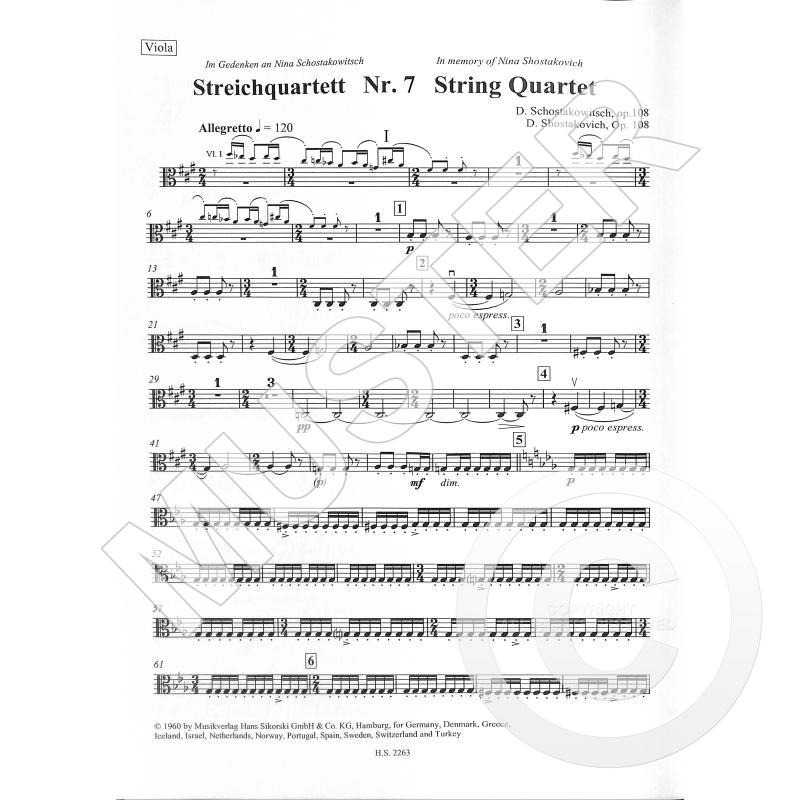 Streichquartet 7 Op.108 - smyčcový kvartet