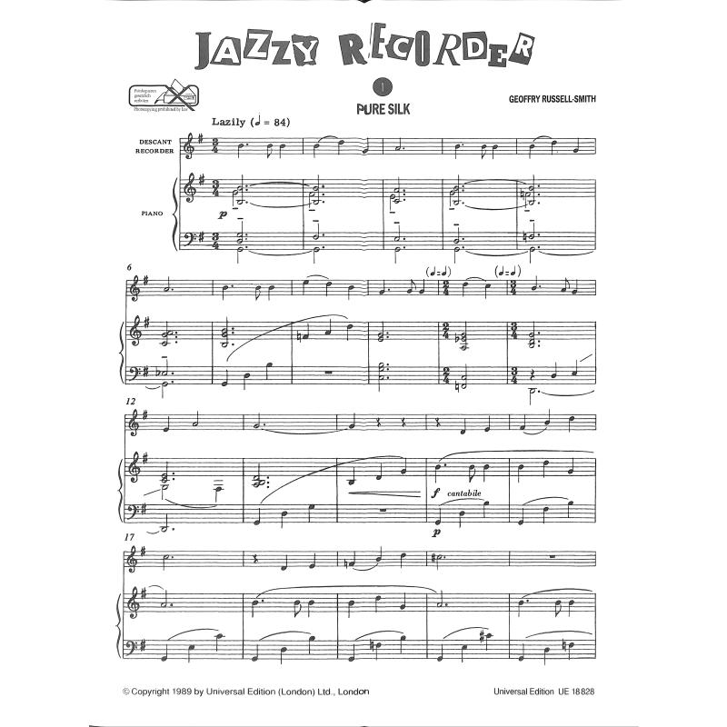 Jazzy Recorder 1 - zobcová flétna a klavír