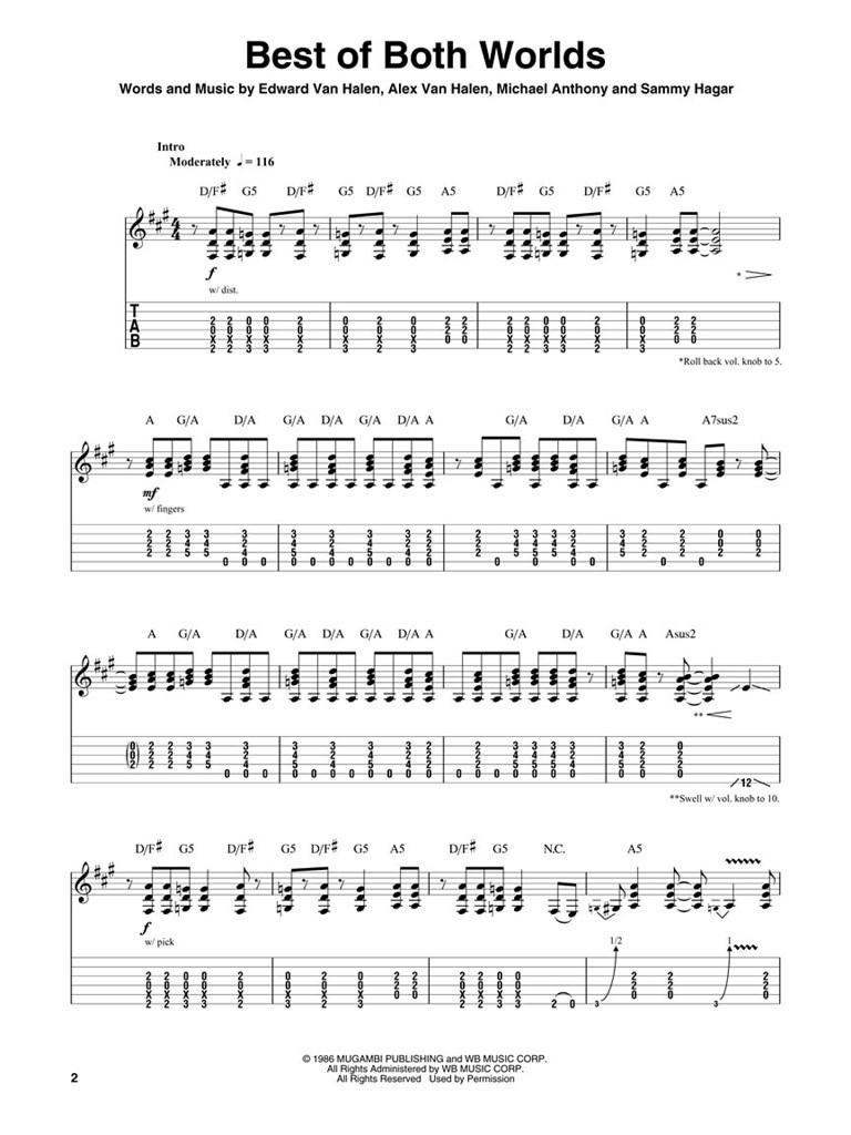 Van Halen 1986-1995 - Guitar Play-Along Volume 164 - noty pro kytaru