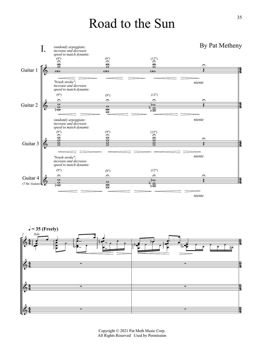 Pat Metheny - Road to the Sun - The Complete Scores noty pro kytaru