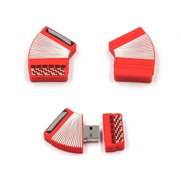 USB flash disk - červený akordeon 16 GB