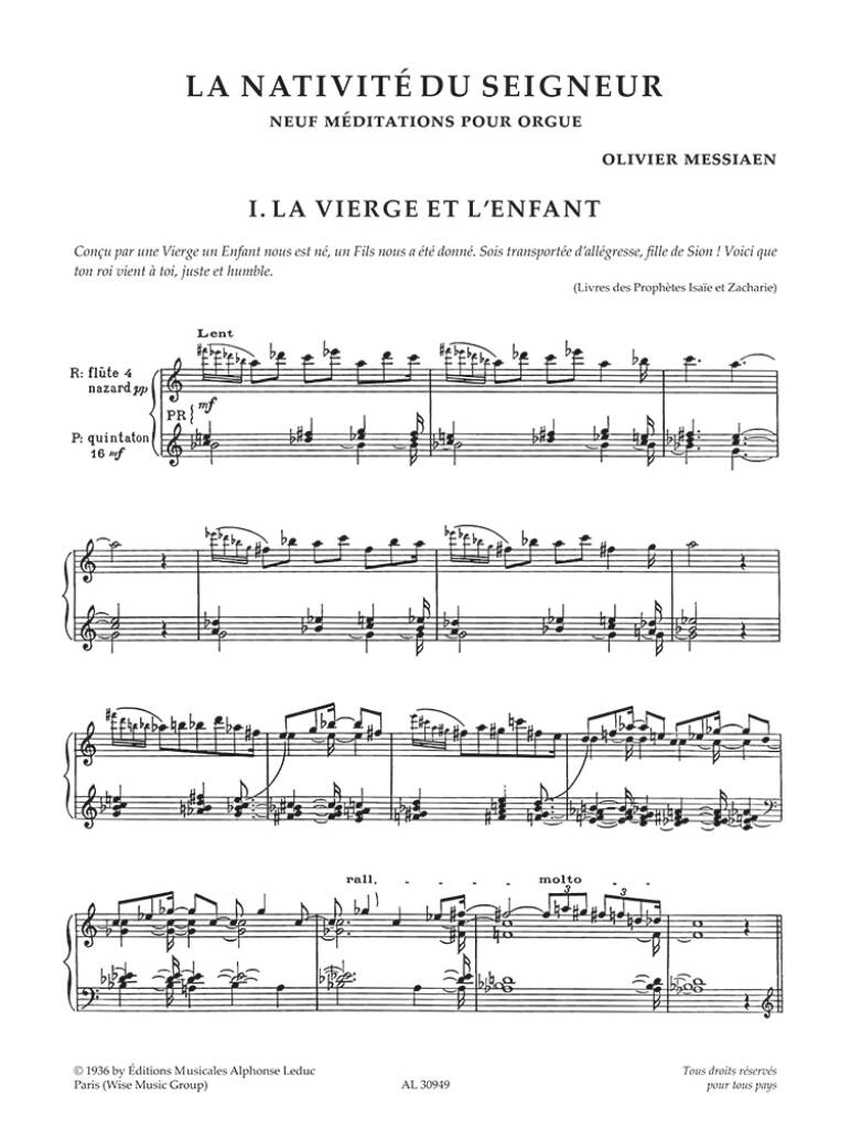 La Nativité du Seigneur - Neuf Meditations pour orgue