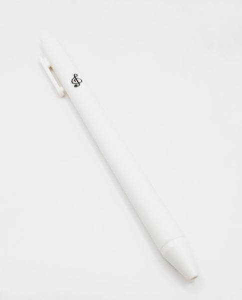 Bílé hudební pero s houslovým klíčem
