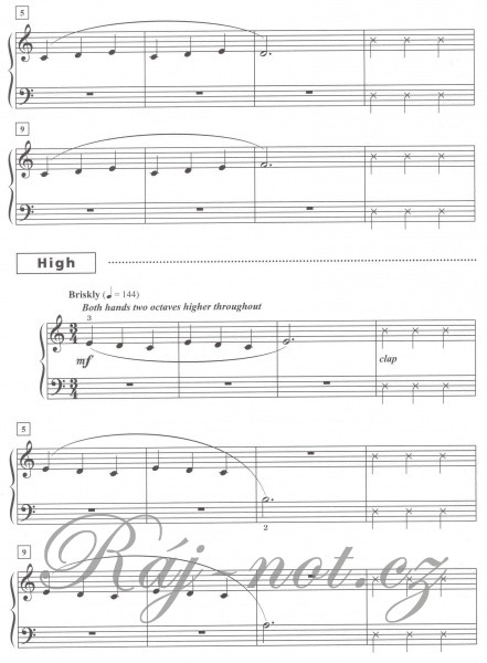 Grand Trios for Piano, Book 1 - 4 rané elementární skladby pro jeden klavír, šest rukou