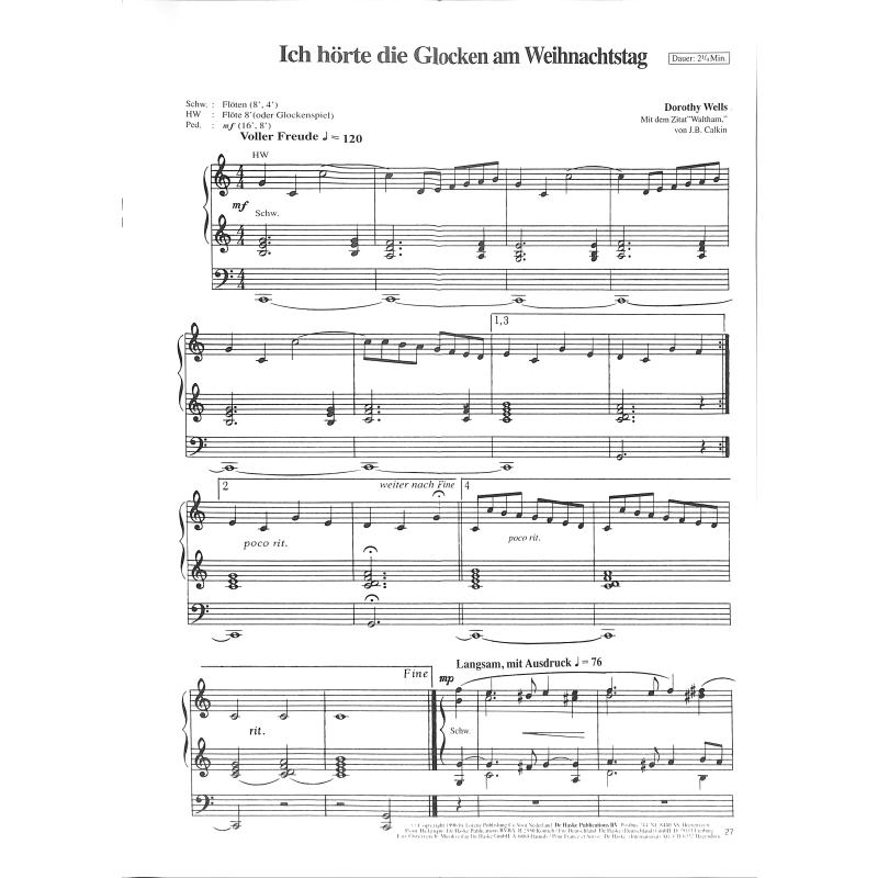 Fröhliche Weihnachtslieder für Orgel vánoční koledy a písně pro varhany