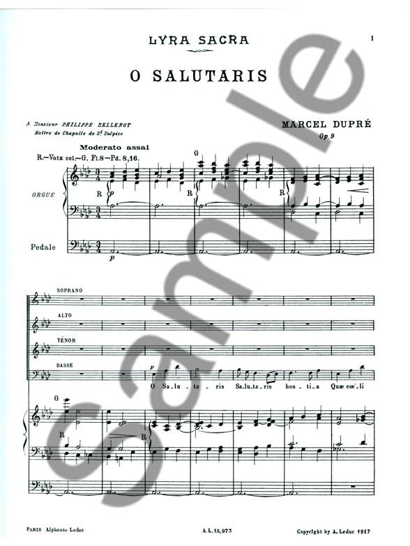 Marcel Dupre: 4 Motets Op.9, No.1: O Salutaris - pro sbor SATB a klavír