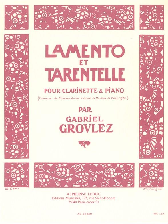 Lamento Et Tarentelle - noty pro klarinet a klavír