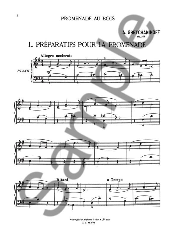 Promenade Au Bois Op143 - Recueil Piano - noty pro klavír