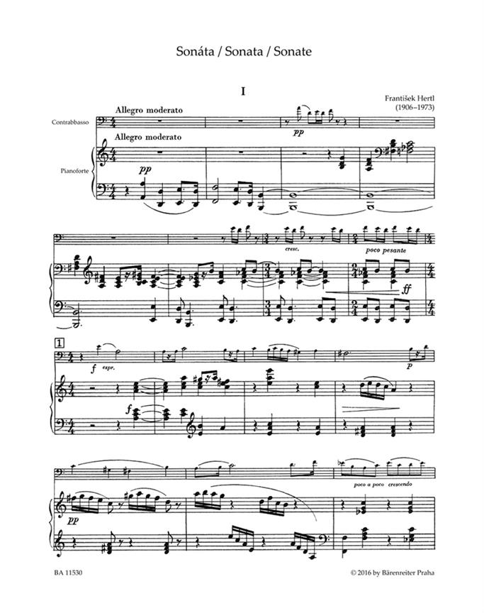 Sonata - for Double Bass and Piano