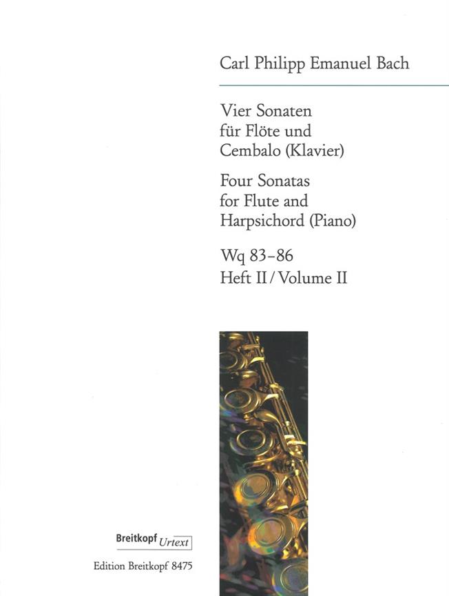 4 Sonaten / 4 Sonatas 2: Wq 85 G-dur, Wq 86 G-dur - Breitkopf Urtext für Flöte und Cembalo / for Flute and Harpsichord - příčná flétna a klavír