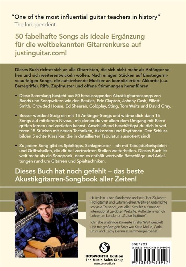 Justinguitar.com - Akustikgitarren-Songbook - 50 fabelhafte Akustikgitarren-Songs mit detaillierten Spieltipps - pro kytaru a TAB