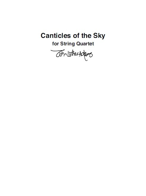 John Luther Adams: Canticles Of The Sky (Player Score) 
