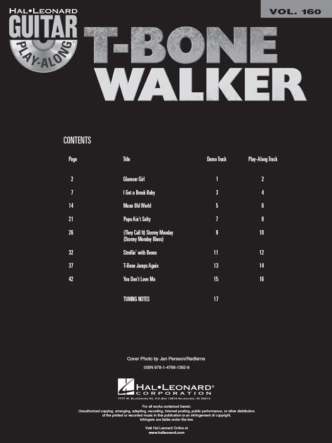 T-Bone Walker - Guitar Play-Along Volume 160