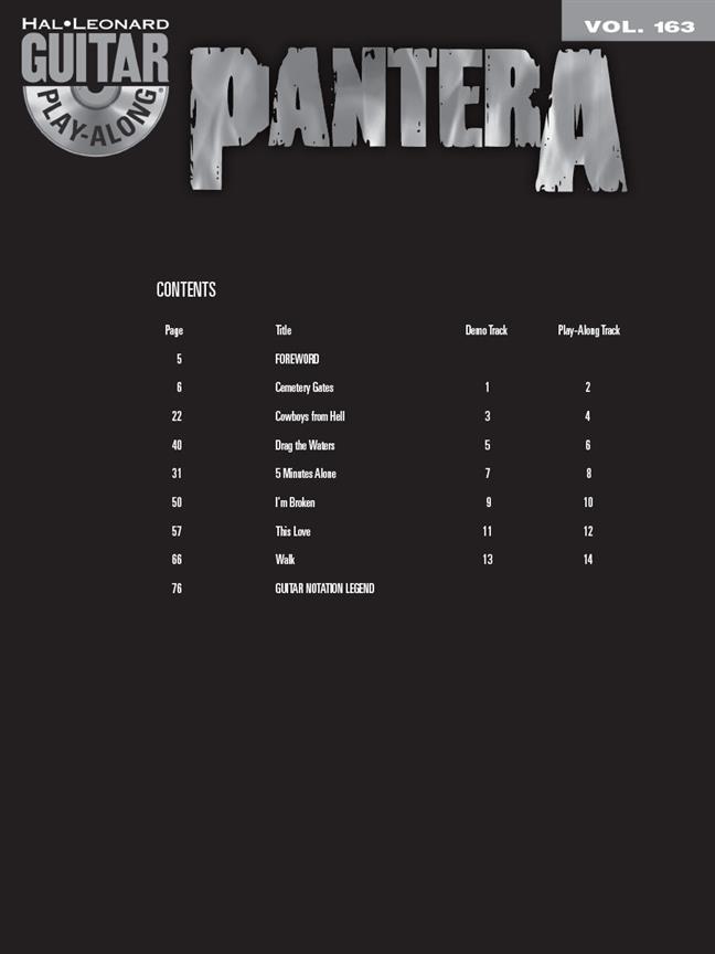 Pantera - Guitar Play-Along Volume 163