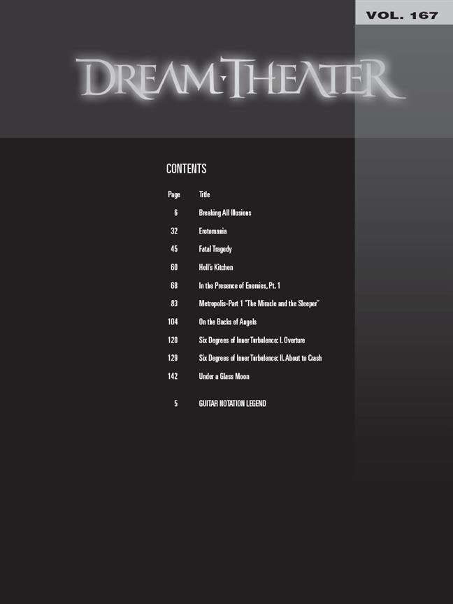 Dream Theater - Guitar Play-Along Volume 167