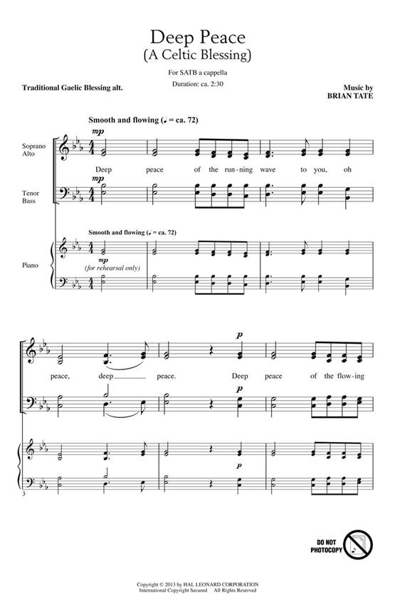 Deep Peace - pro sbor SATB