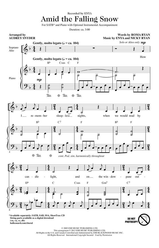 Amid the Falling Snow - pro sbor SATB