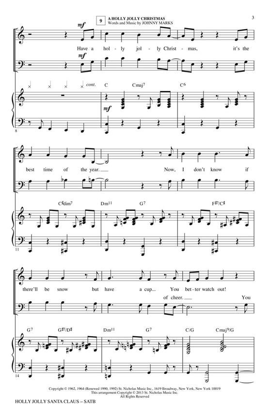 Holly Jolly Santa Claus noty pro sbor SATB