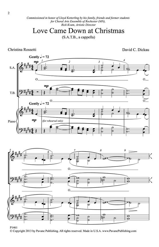 Love Came Down at Christmas - pro sbor SATB