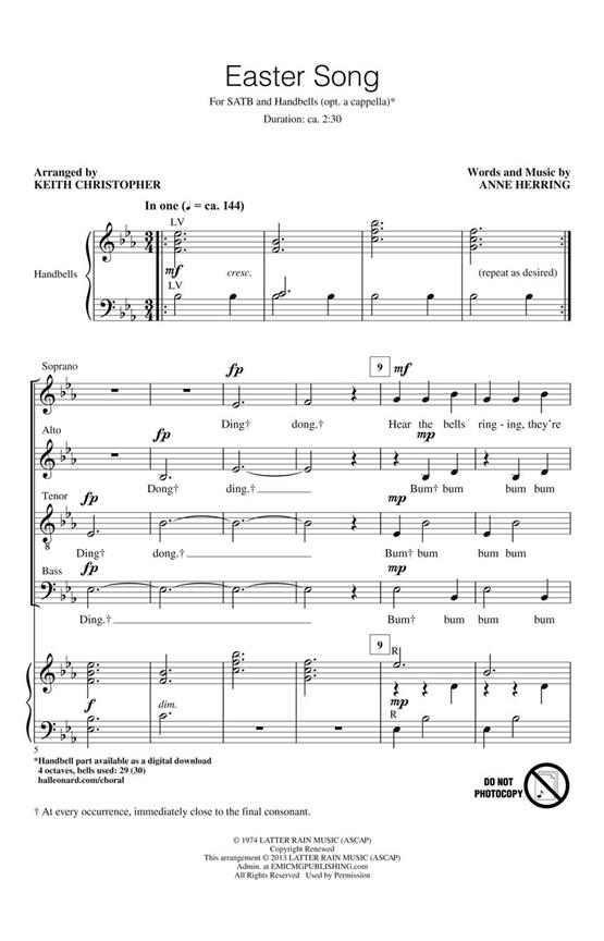 Easter Song - pro sbor SATB