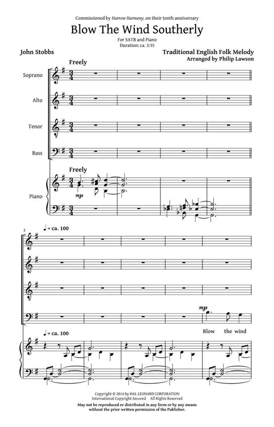 Blow the Wind Southerly - pro sbor SATB