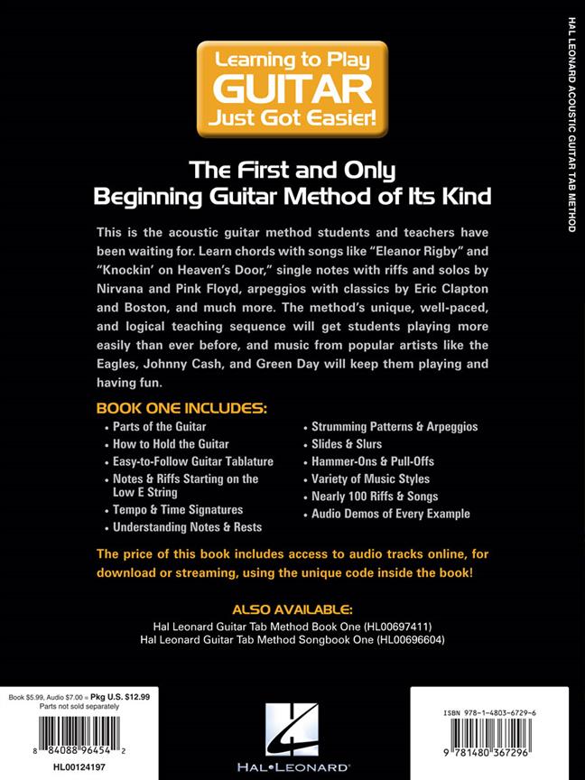 Hal Leonard Acoustic Guitar Tab Method - Book 1 - Book with Online Audio - noty na kytaru