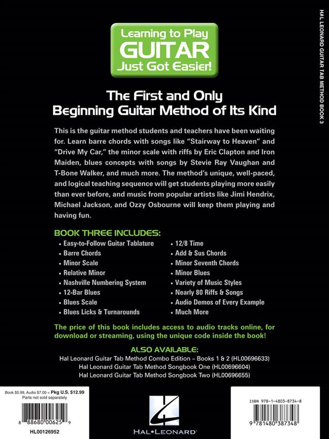 Hal Leonard guitar TAB method book 3 - noty na kytaru