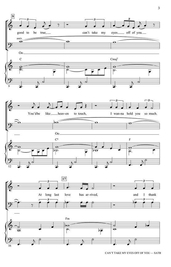 Can't Take My Eyes Off of You - from Jersey Boys - pro sbor SATB