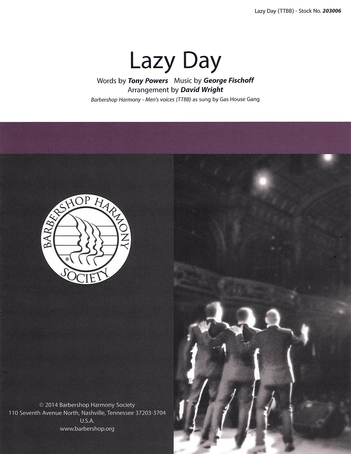 Lazy Day - pro sbor TTBB a Cappella