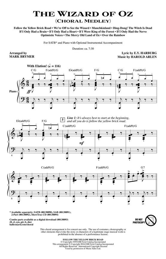 The Wizard Of Oz - Choral Medley - Choral Medley noty pro sbor SATB